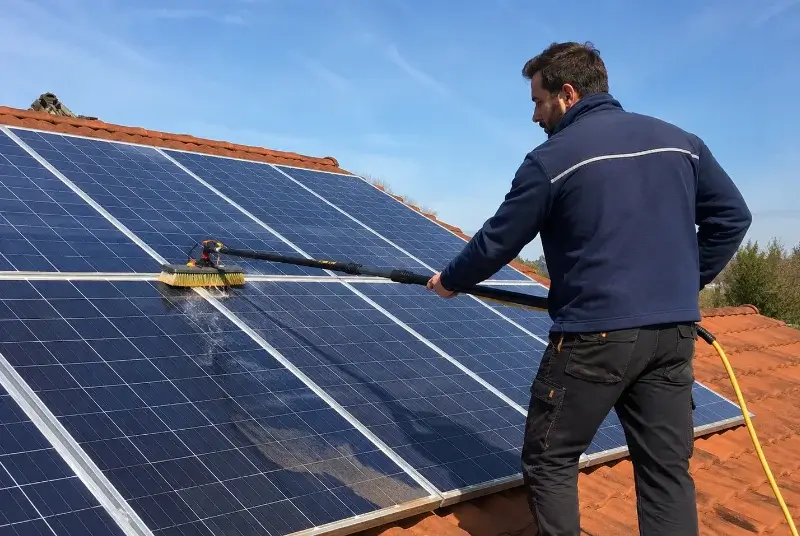 Nettoyage et entretien de panneaux solaires à Caux